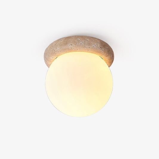 Asteroid Ceiling Lamp | Beige Travertine | Yellow Travertine