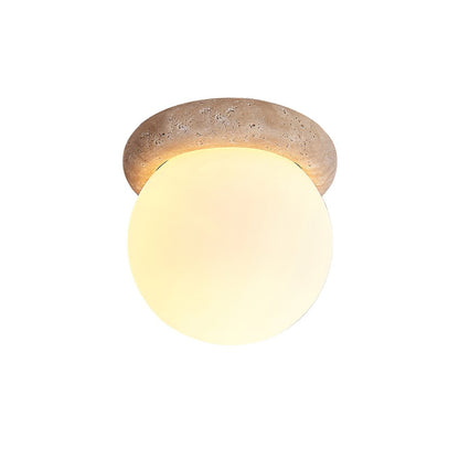 Asteroid Ceiling Lamp | Beige Travertine | Yellow Travertine