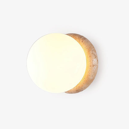 Asteroid Wall Light | Travertine, Metal, Glass | Yellow
