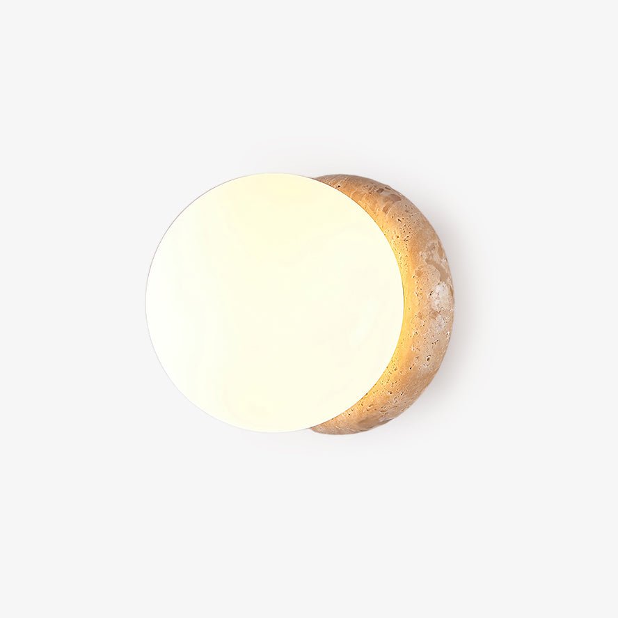 Asteroid Wall Light | Travertine, Metal, Glass | Yellow