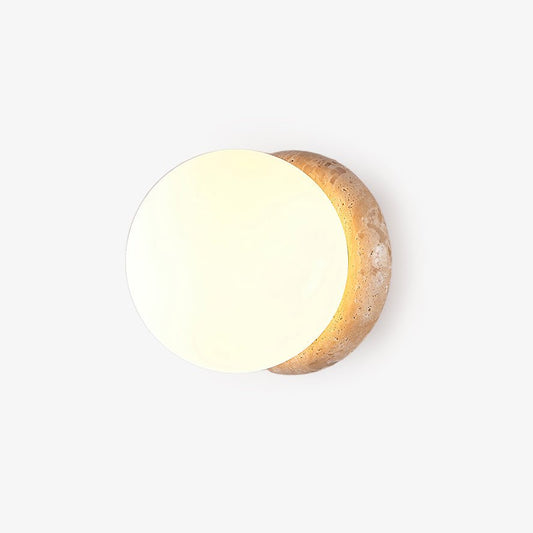 Asteroid Wall Light | Travertine, Metal, Glass | Yellow