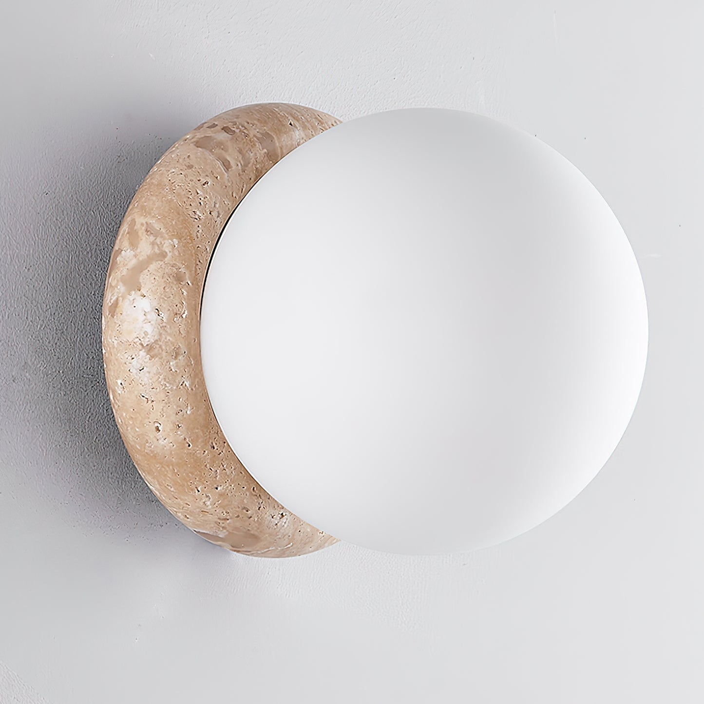 Asteroid Wall Light | Travertine, Metal, Glass | Yellow