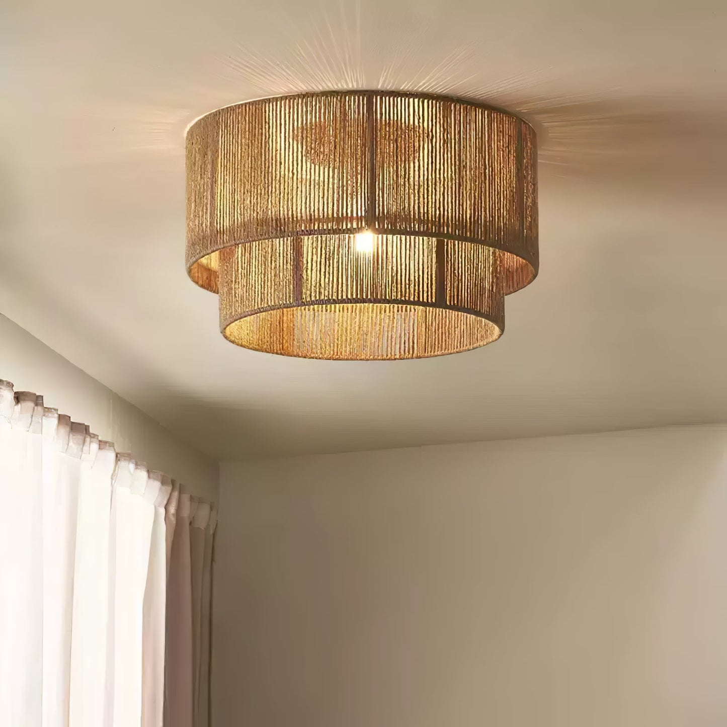 Astra Woven Ceiling Lamp | Natural Jute Rope | Various Sizes