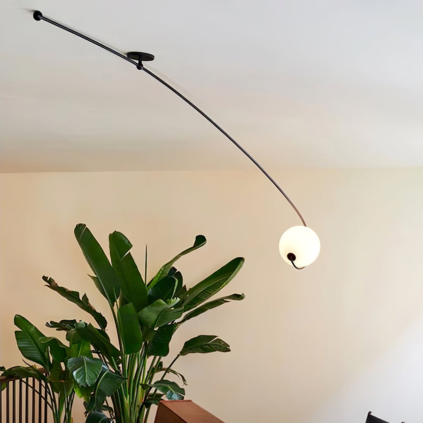 Astral Curve Ceiling Lamp | Metal & Glass | Gold or Black