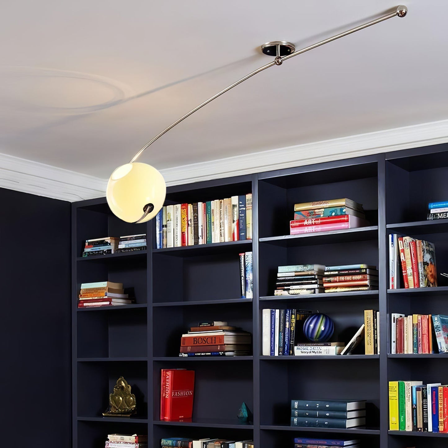 Astral Curve Ceiling Lamp | Metal & Glass | Gold or Black