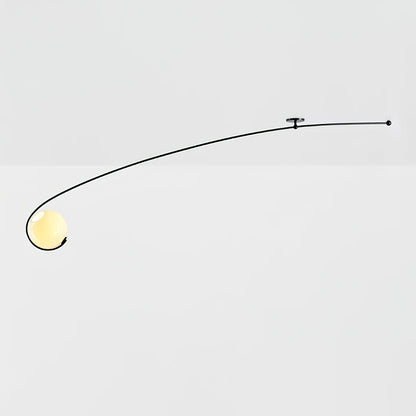 Astral Curve Ceiling Lamp | Metal & Glass | Gold or Black