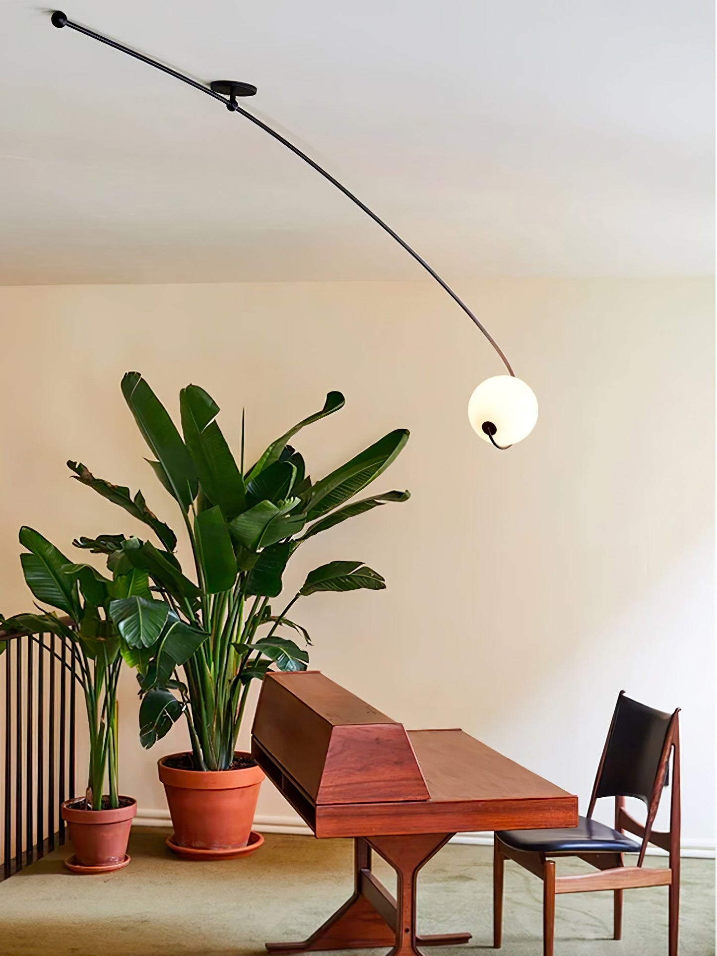 Astral Curve Ceiling Lamp | Metal & Glass | Gold or Black