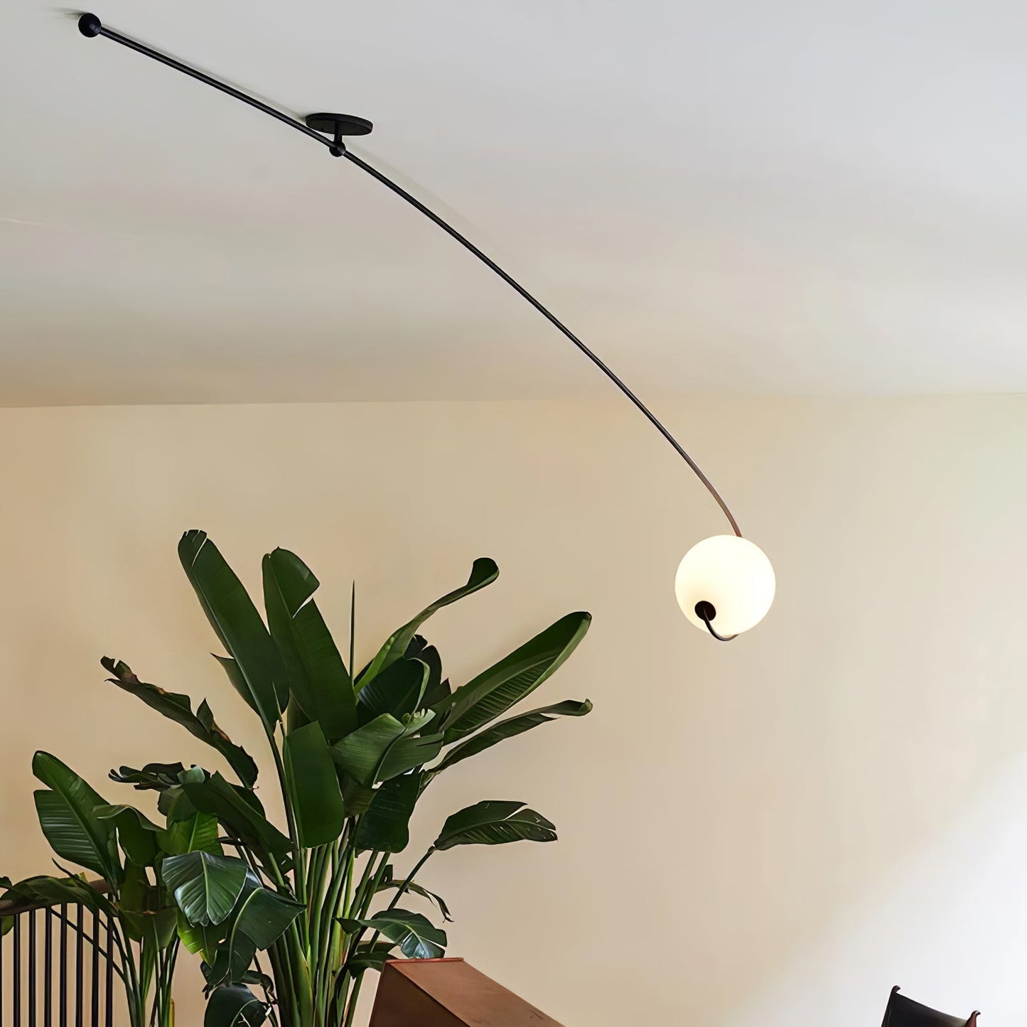 Astral Curve Ceiling Lamp | Metal & Glass | Gold or Black