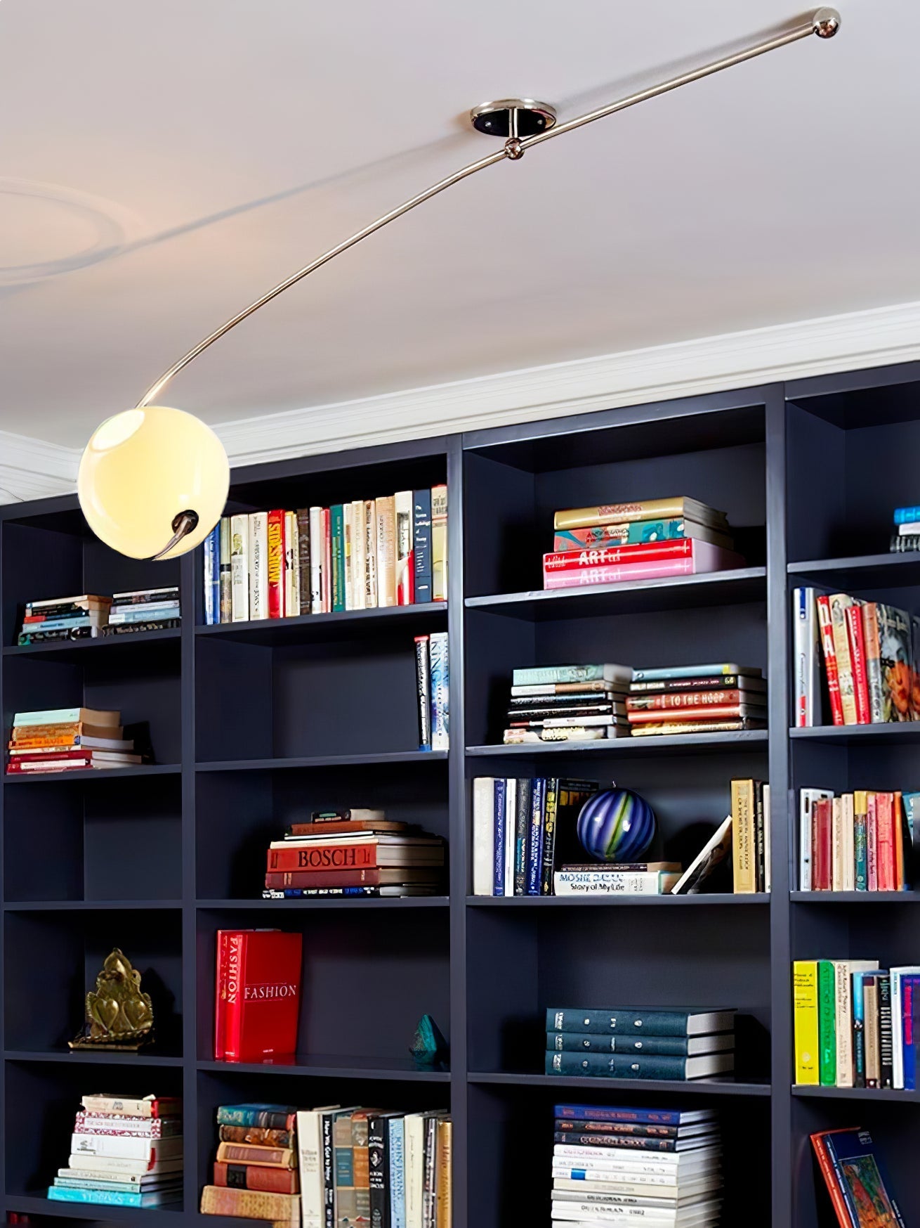Astral Curve Ceiling Lamp | Metal & Glass | Gold or Black