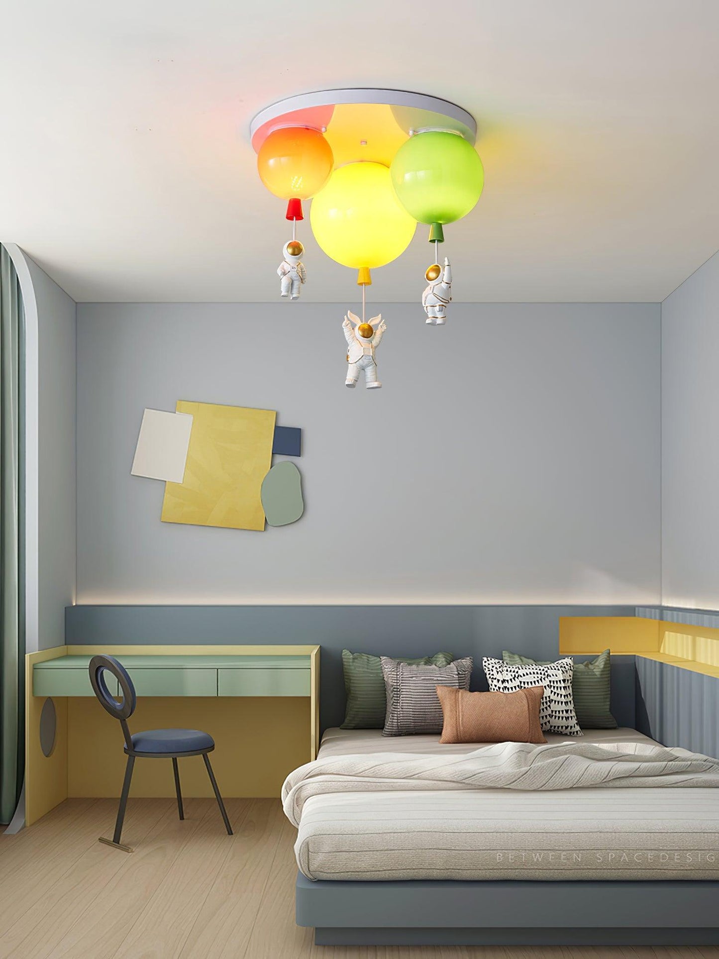 Astronaut Ceiling Lamp | Metal, Acrylic, PPC | Orange, Yellow, Red, Green, White, Blue, Pink