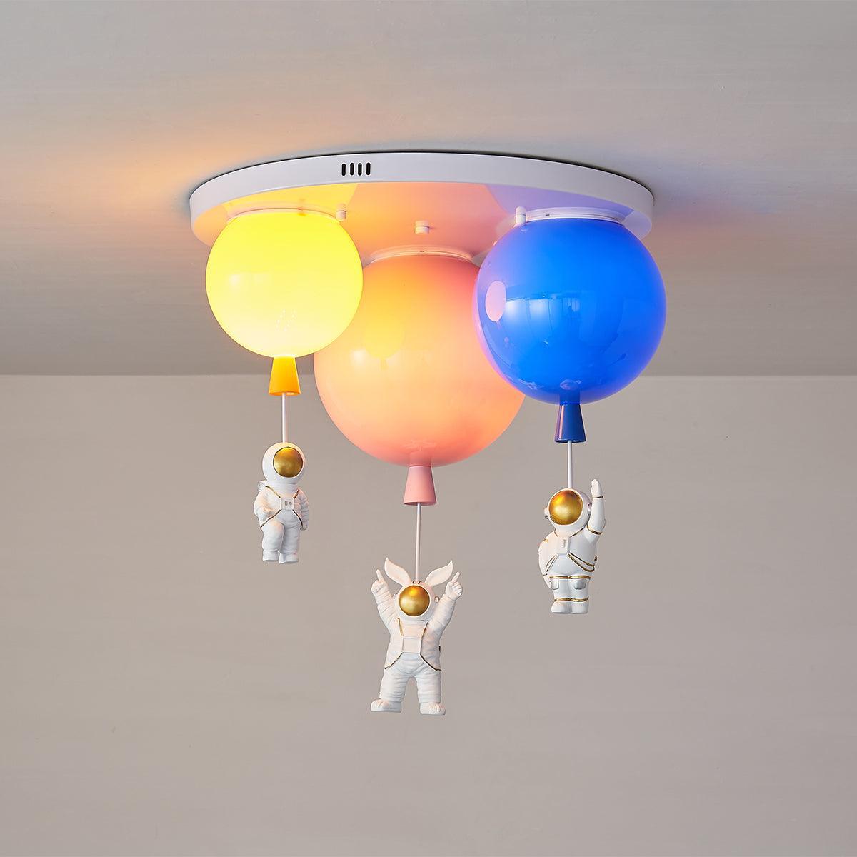 Astronaut Ceiling Lamp | Metal, Acrylic, PPC | Orange, Yellow, Red, Green, White, Blue, Pink