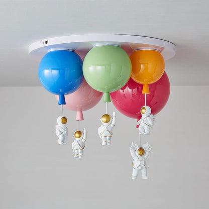 Astronaut Ceiling Lamp | Metal, Acrylic, PPC | Orange, Yellow, Red, Green, White, Blue, Pink