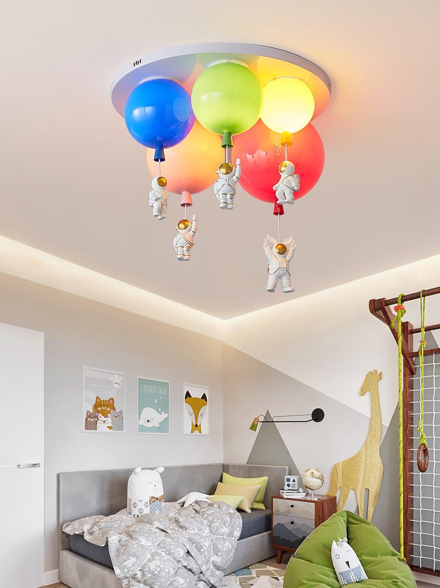 Astronaut Ceiling Lamp | Metal, Acrylic, PPC | Orange, Yellow, Red, Green, White, Blue, Pink