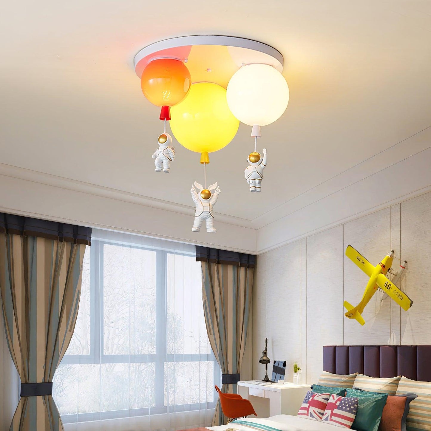 Astronaut Ceiling Lamp | Metal, Acrylic, PPC | Orange, Yellow, Red, Green, White, Blue, Pink
