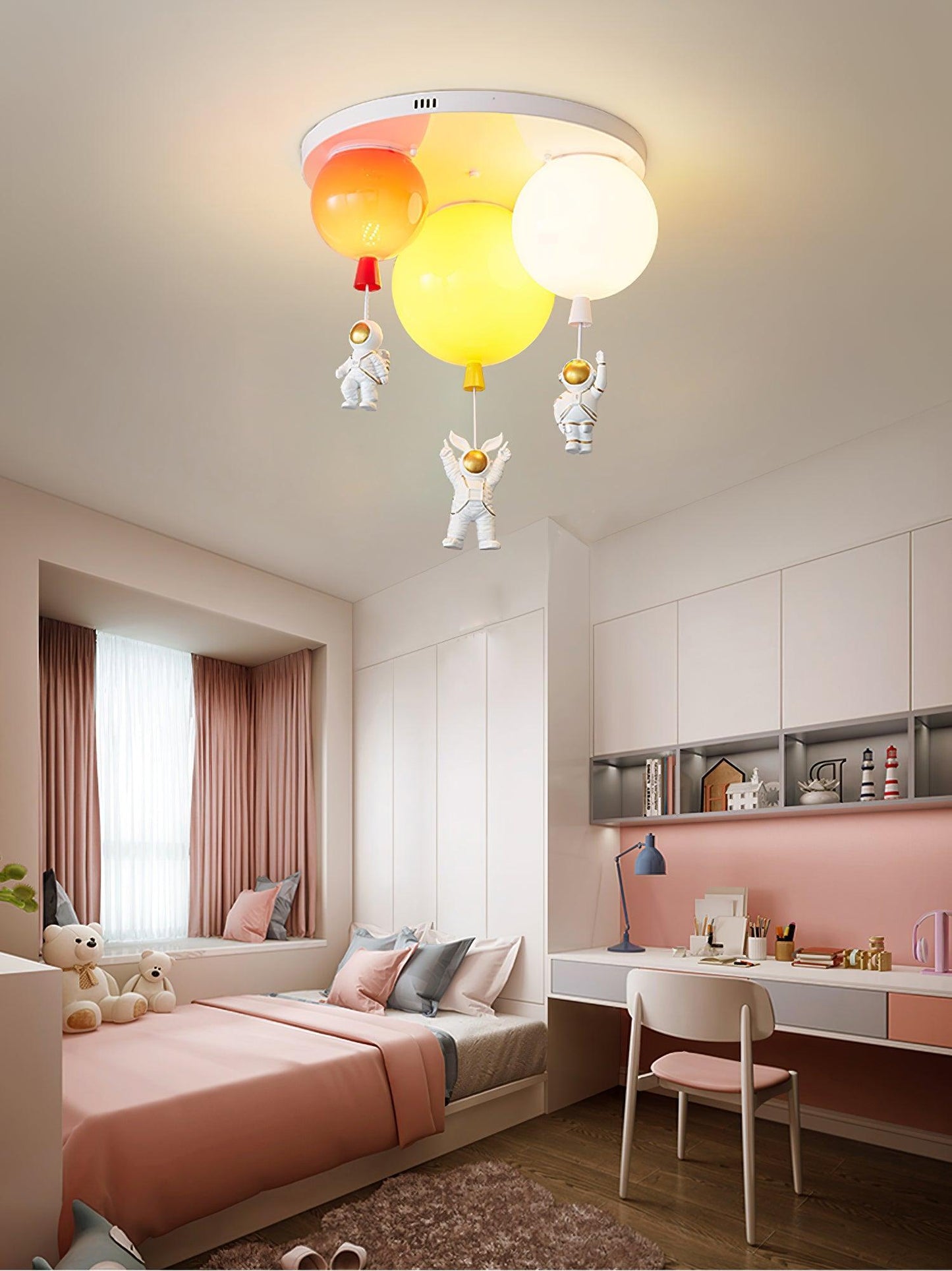 Astronaut Ceiling Lamp | Metal, Acrylic, PPC | Orange, Yellow, Red, Green, White, Blue, Pink