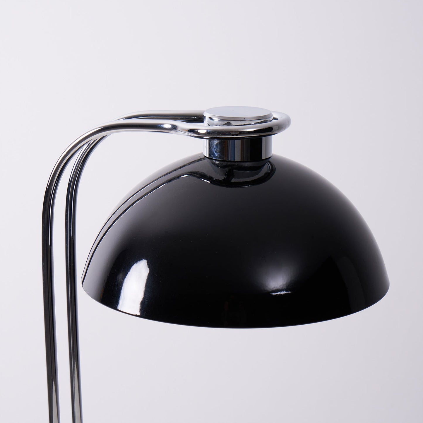 Athena Table Lamp | Polished Chrome & Black Shade | Modern Design