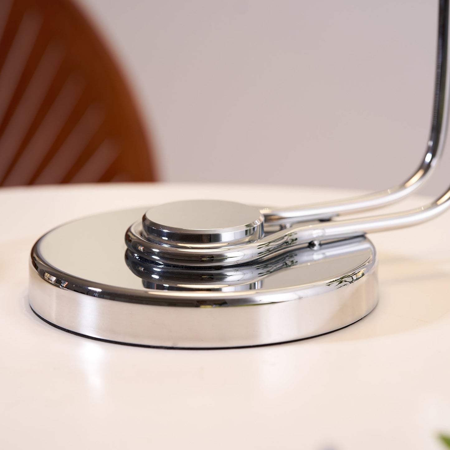 Athena Table Lamp | Polished Chrome & Black Shade | Modern Design