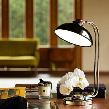 Athena Table Lamp | Polished Chrome & Black Shade | Modern Design
