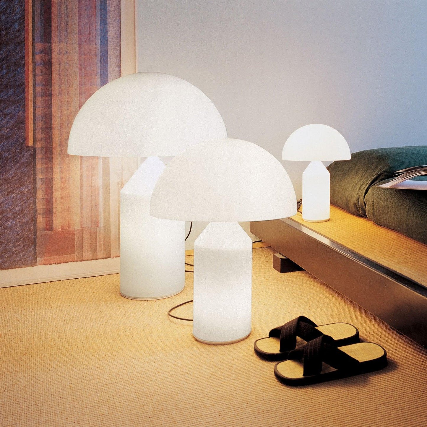 Atollo Table Lamp | Opaque Blown Glass | White