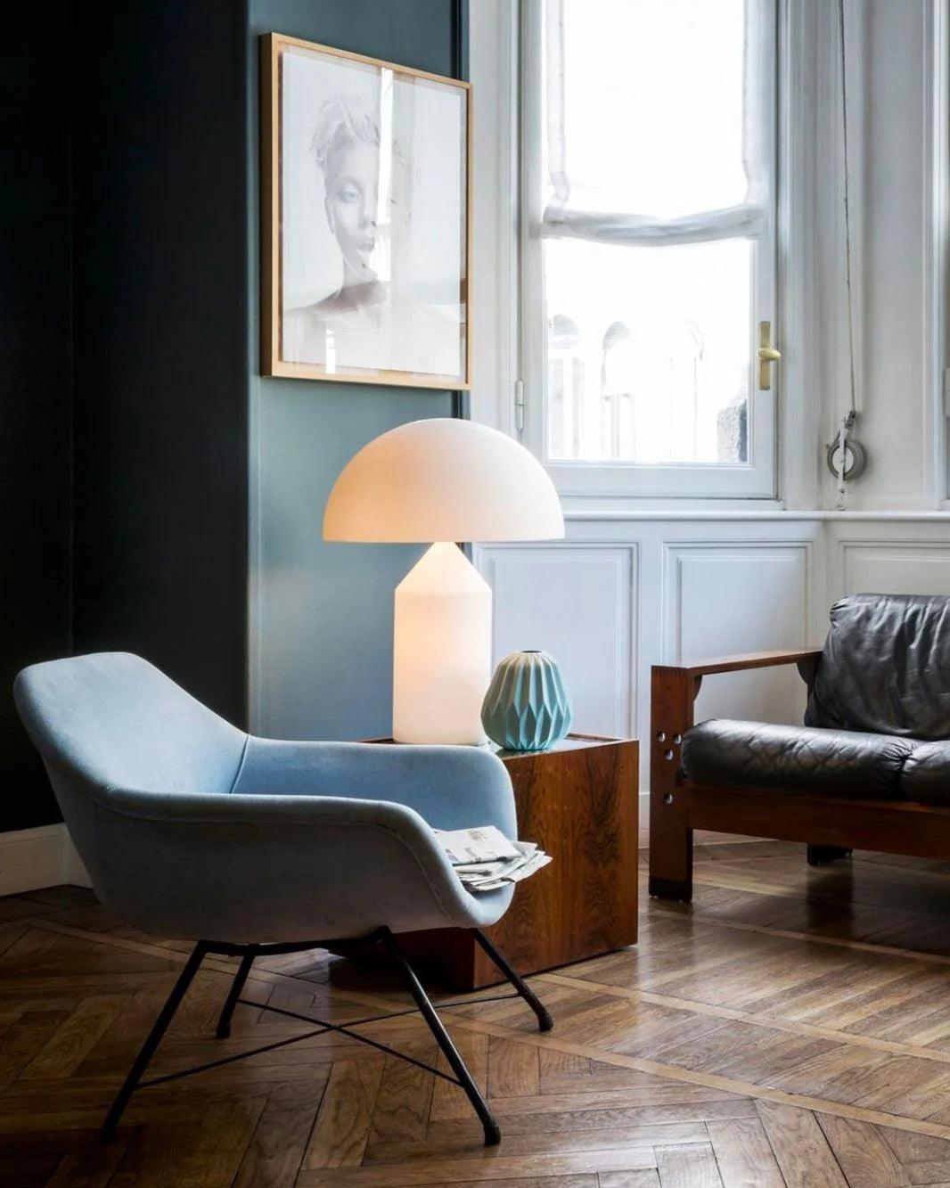 Atollo Table Lamp | Opaque Blown Glass | White