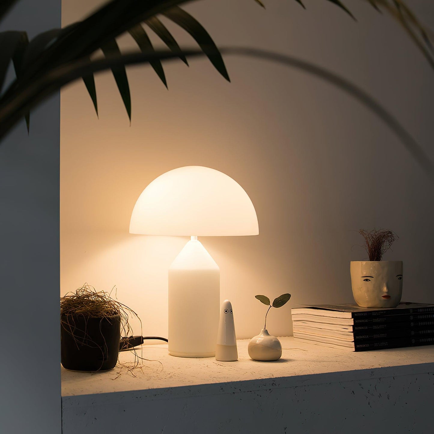 Atollo Table Lamp | Opaque Blown Glass | White