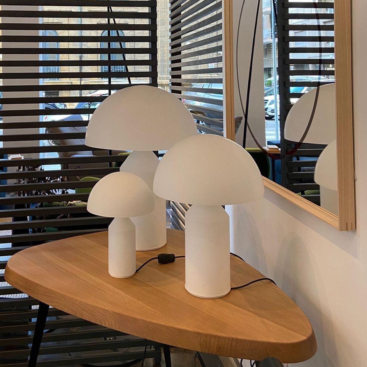 Atollo Table Lamp | Opaque Blown Glass | White