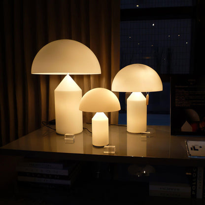 Atollo Table Lamp | Opaque Blown Glass | White