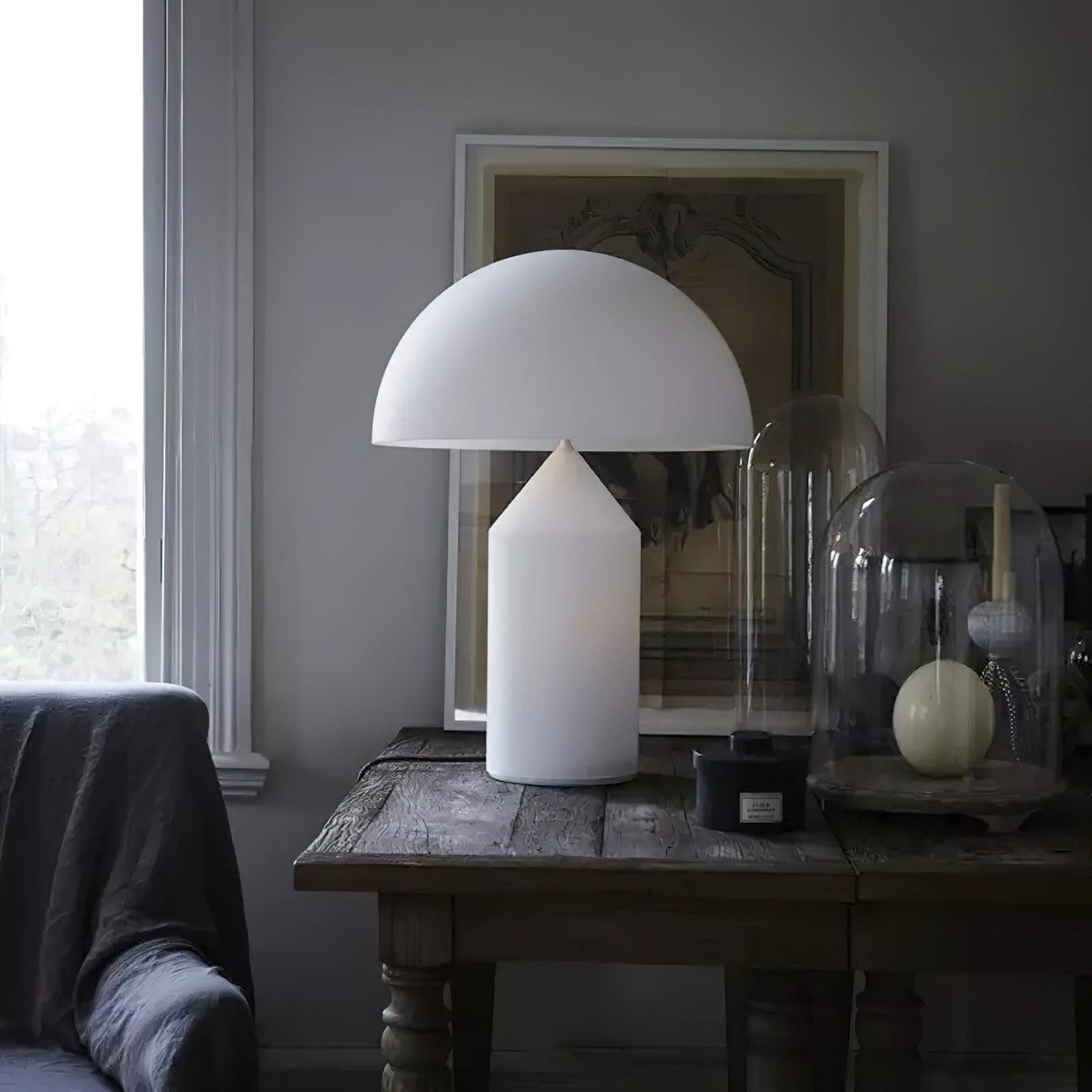 Atollo Table Lamp | Opaque Blown Glass | White