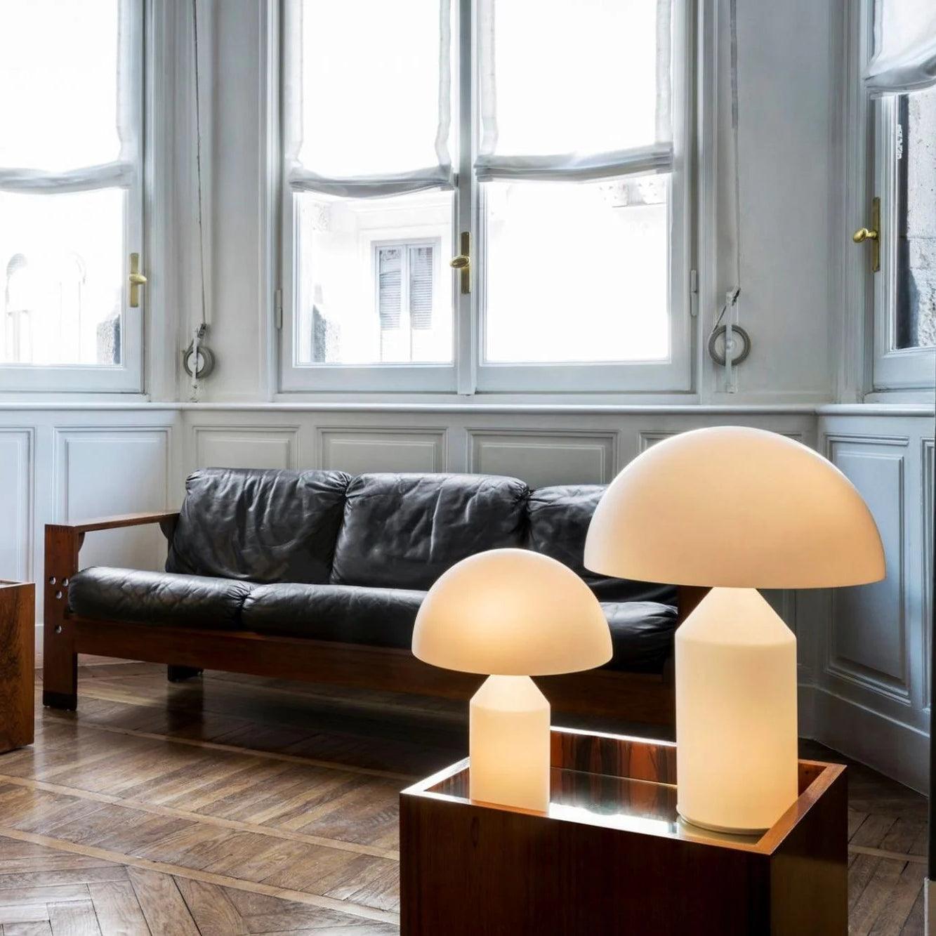 Atollo Table Lamp | Opaque Blown Glass | White