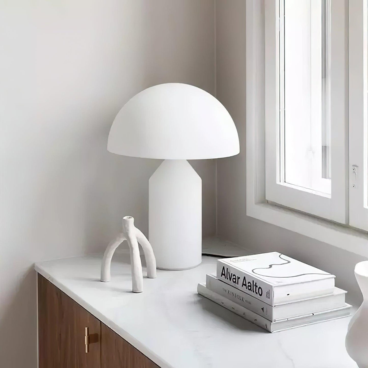 Atollo Table Lamp | Opaque Blown Glass | White