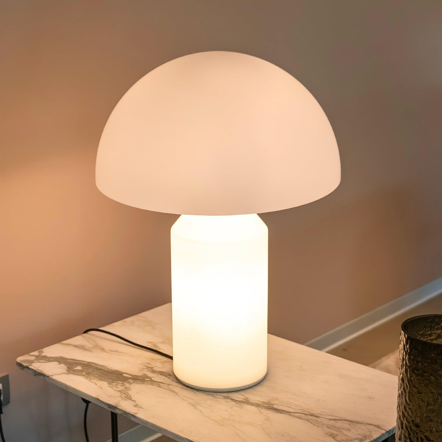 Atollo Table Lamp | Opaque Blown Glass | White