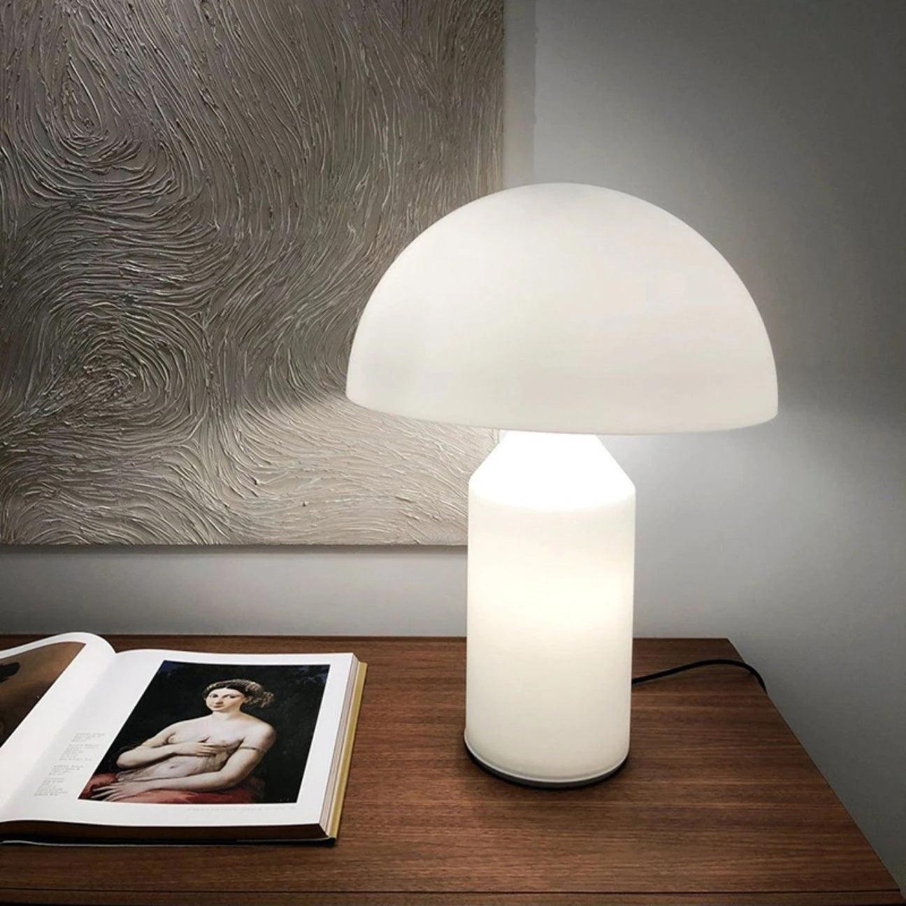 Atollo Table Lamp | Opaque Blown Glass | White