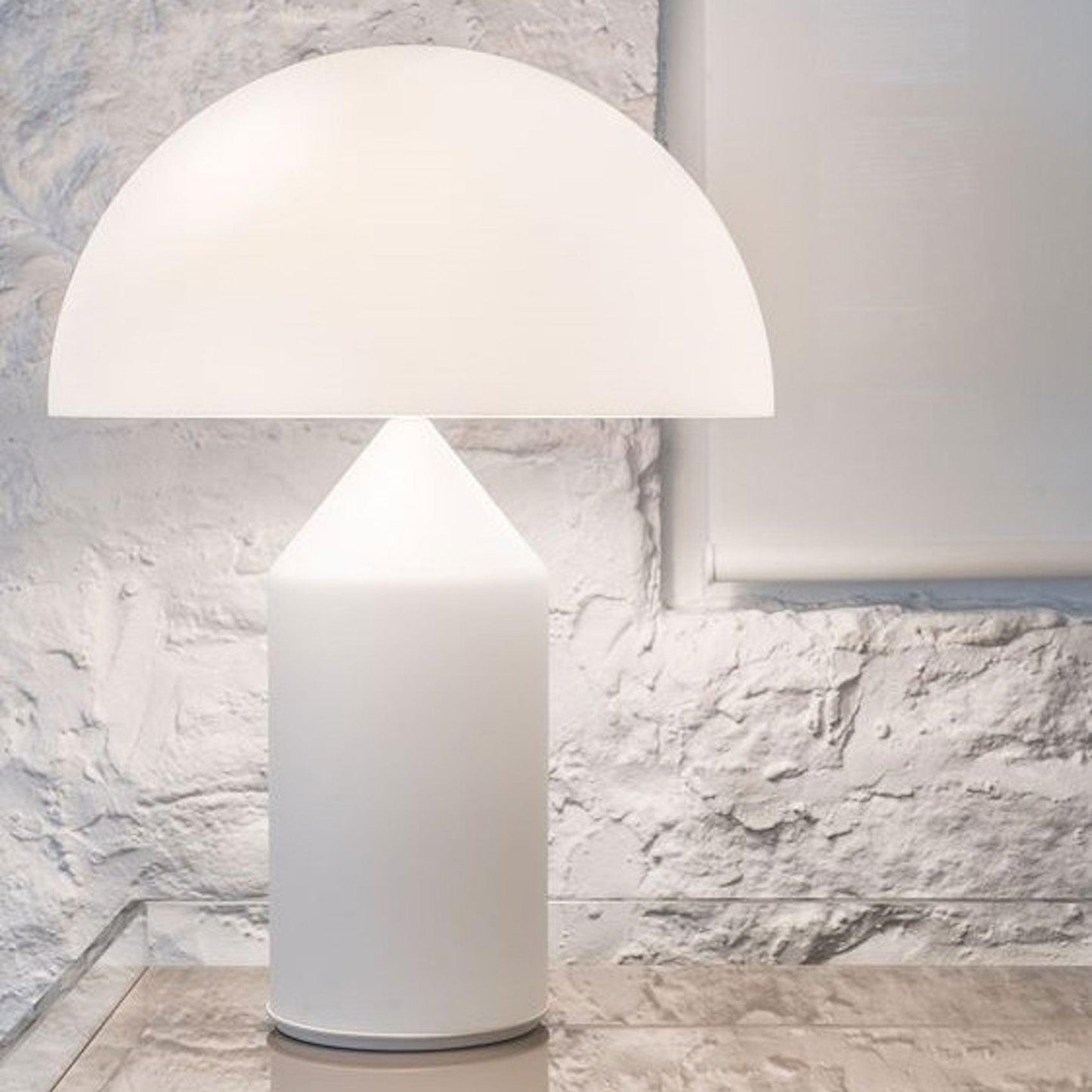 Atollo Table Lamp | Opaque Blown Glass | White