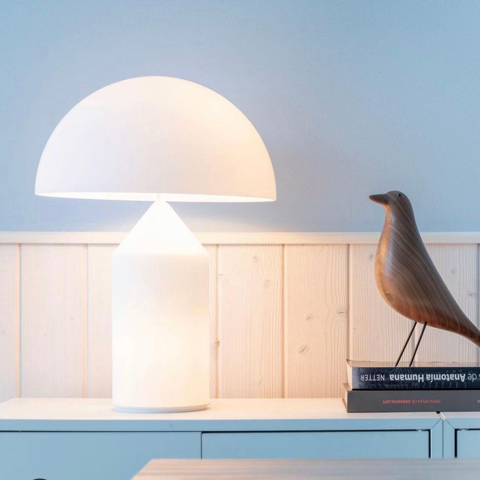Atollo Table Lamp | Opaque Blown Glass | White