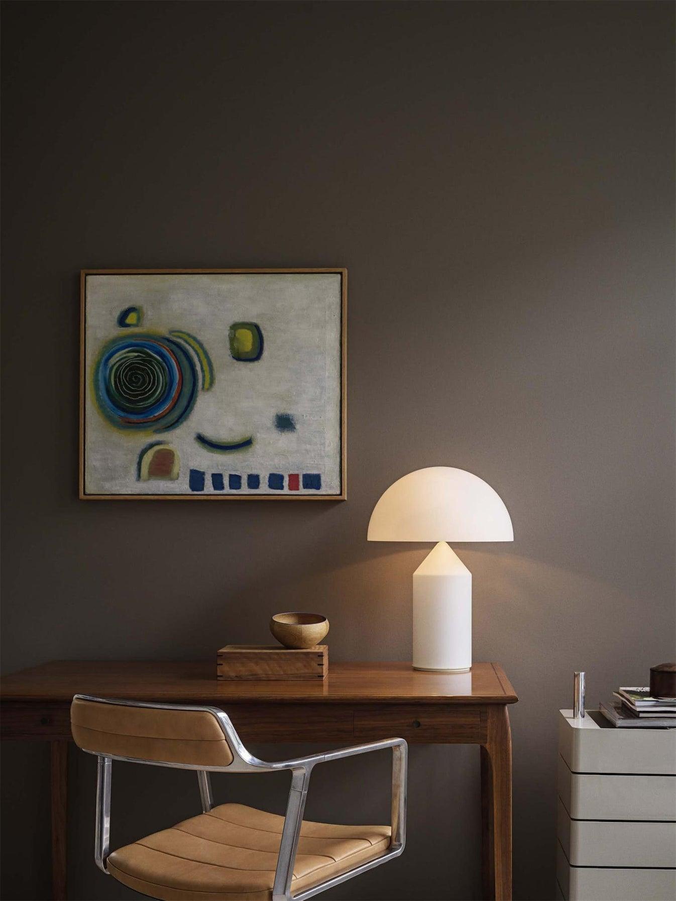 Atollo Table Lamp | Opaque Blown Glass | White