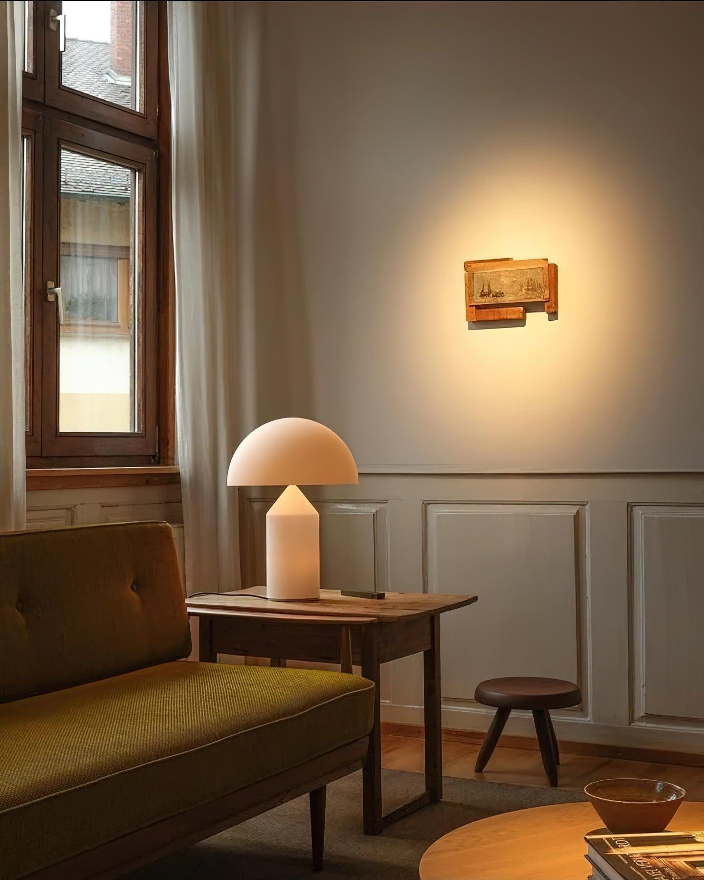 Atollo Table Lamp | Opaque Blown Glass | White