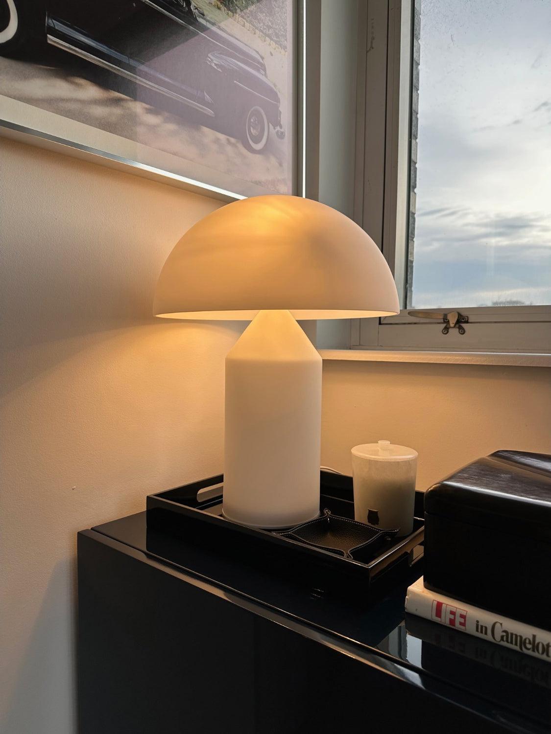 Atollo Table Lamp | Opaque Blown Glass | White