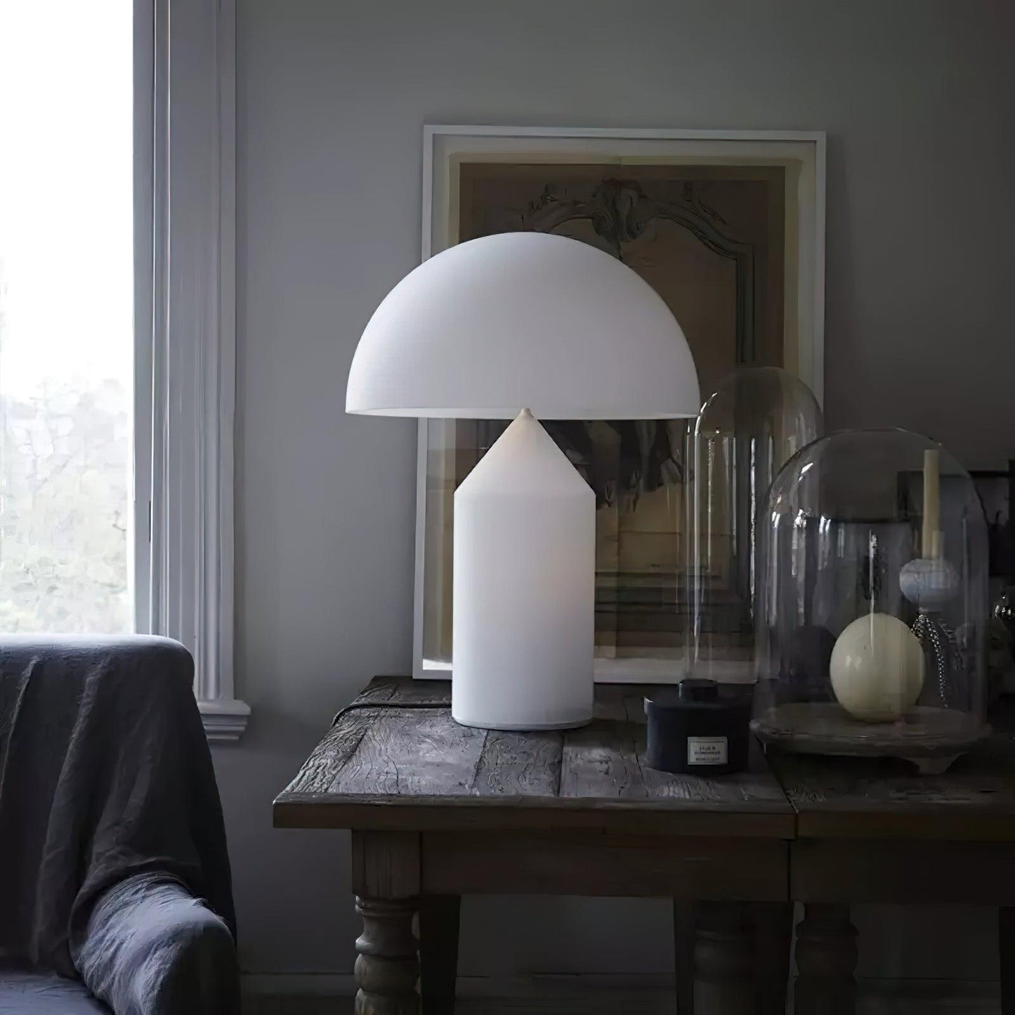 Atollo Table Lamp | Opaque Blown Glass | White