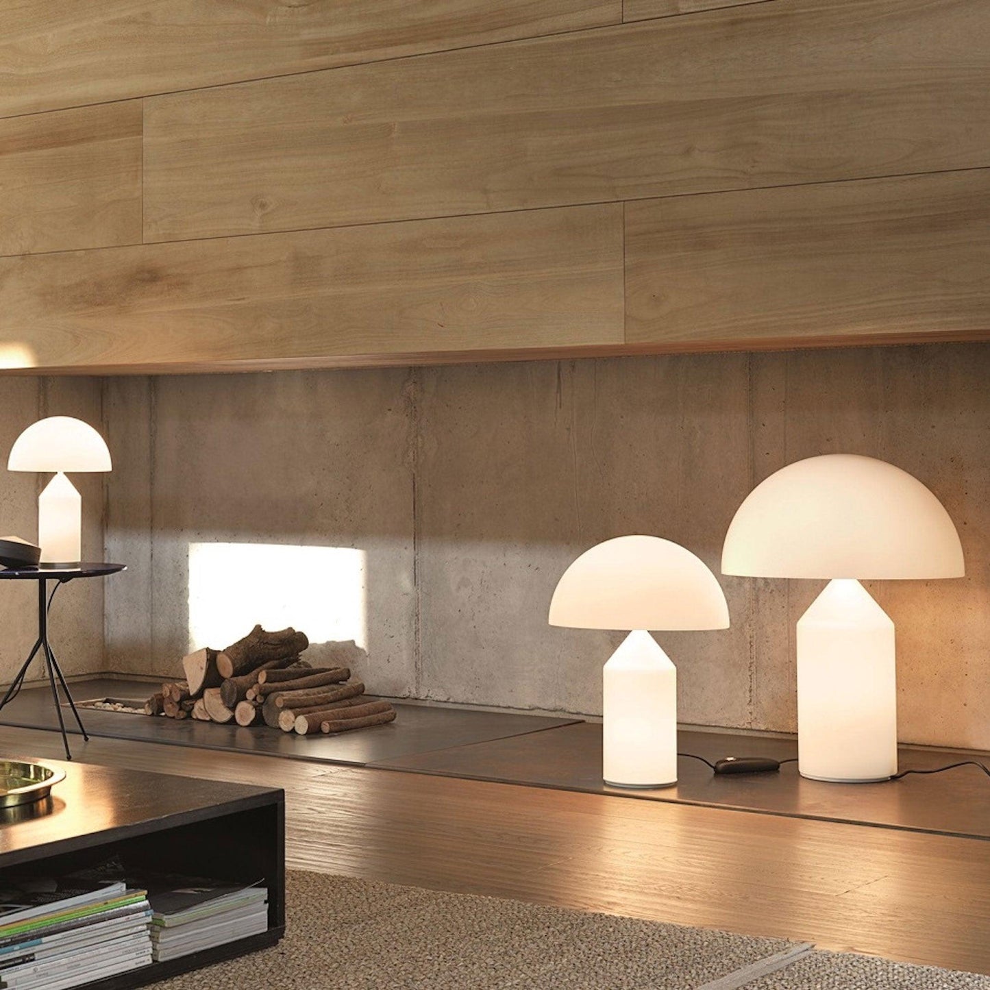 Atollo Table Lamp | Opaque Blown Glass | White