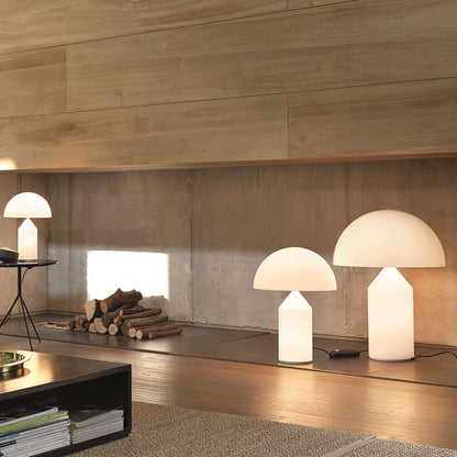 Atollo Table Lamp | Opaque Blown Glass | White