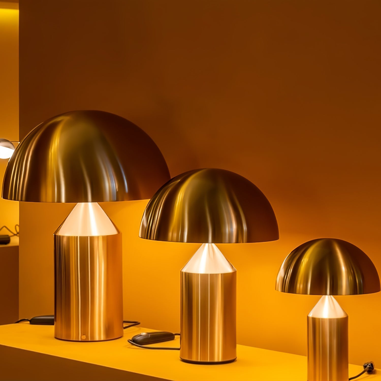 Atollo Table Lamp | Metal | Black, White, Copper | 25cm & 35cm