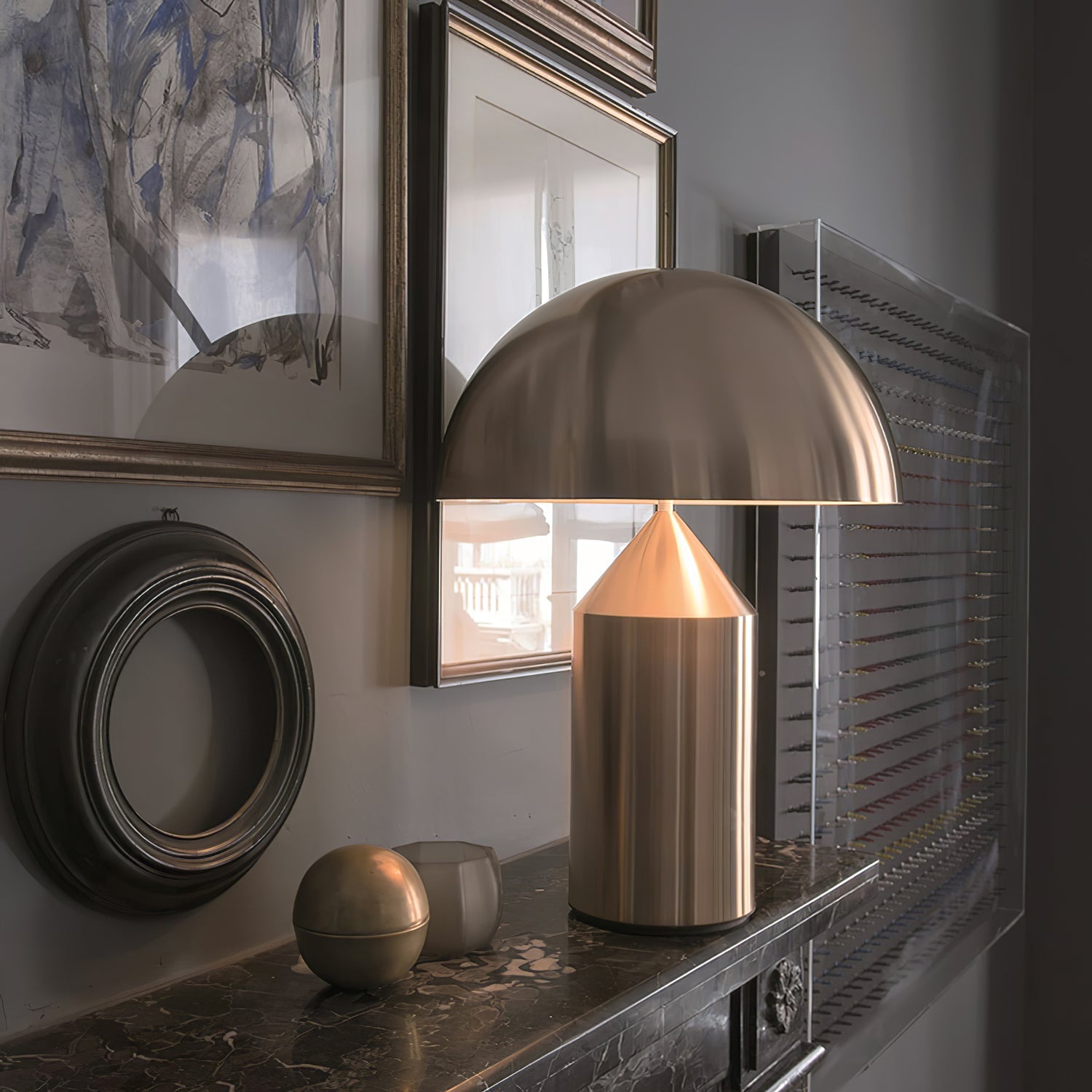 Atollo Table Lamp | Metal | Black, White, Copper | 25cm & 35cm