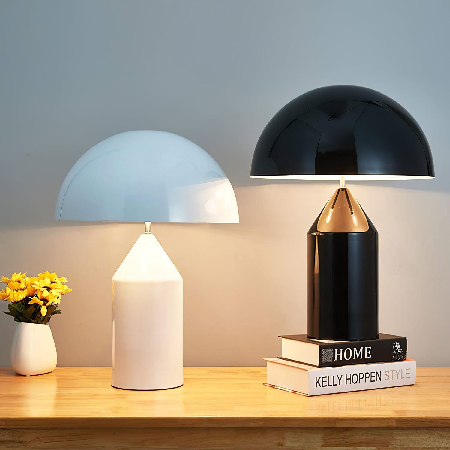 Atollo Table Lamp | Metal | Black, White, Copper | 25cm & 35cm