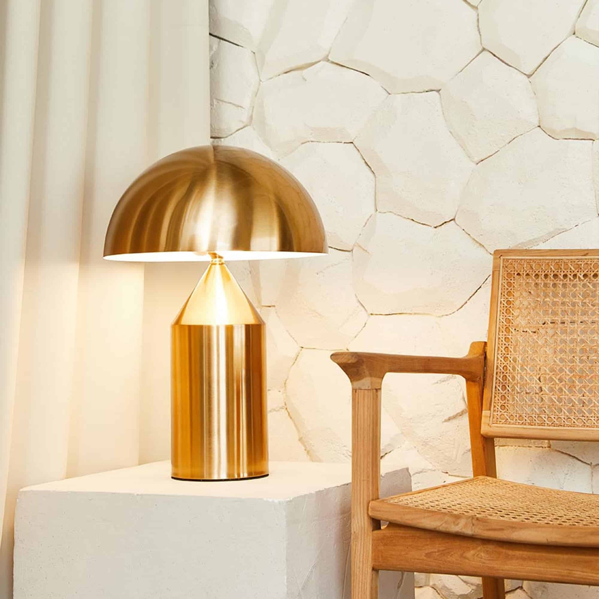 Atollo Table Lamp | Metal | Black, White, Copper | 25cm & 35cm
