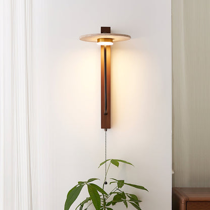 Aura Arm Wall Lamp | Yellow Travertine | Wood