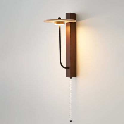 Aura Arm Wall Lamp | Yellow Travertine | Wood