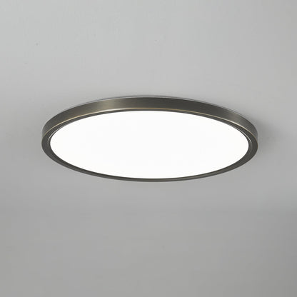 Aurea Disc Ceiling Light | Brass Frame | White Shade