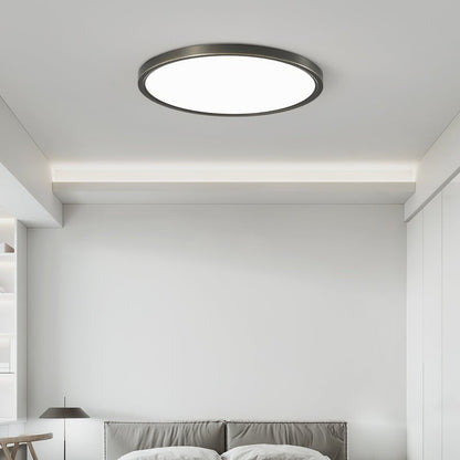 Aurea Disc Ceiling Light | Brass Frame | White Shade