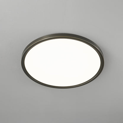 Aurea Disc Ceiling Light | Brass Frame | White Shade