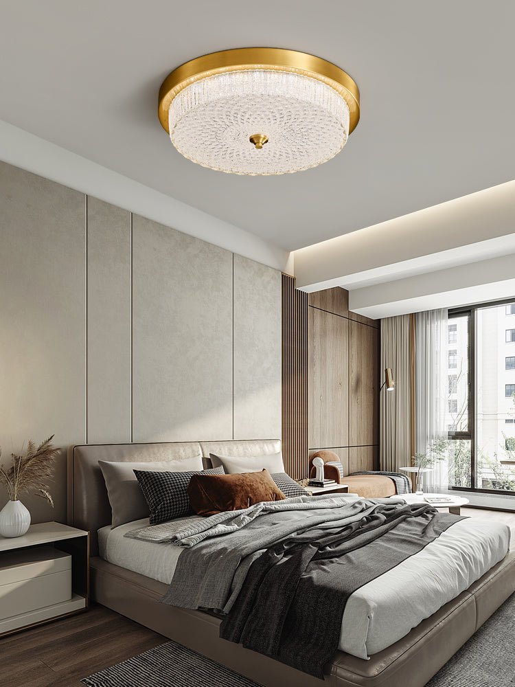 Aurestella Ceiling Light | Brass, Glass | White Shade